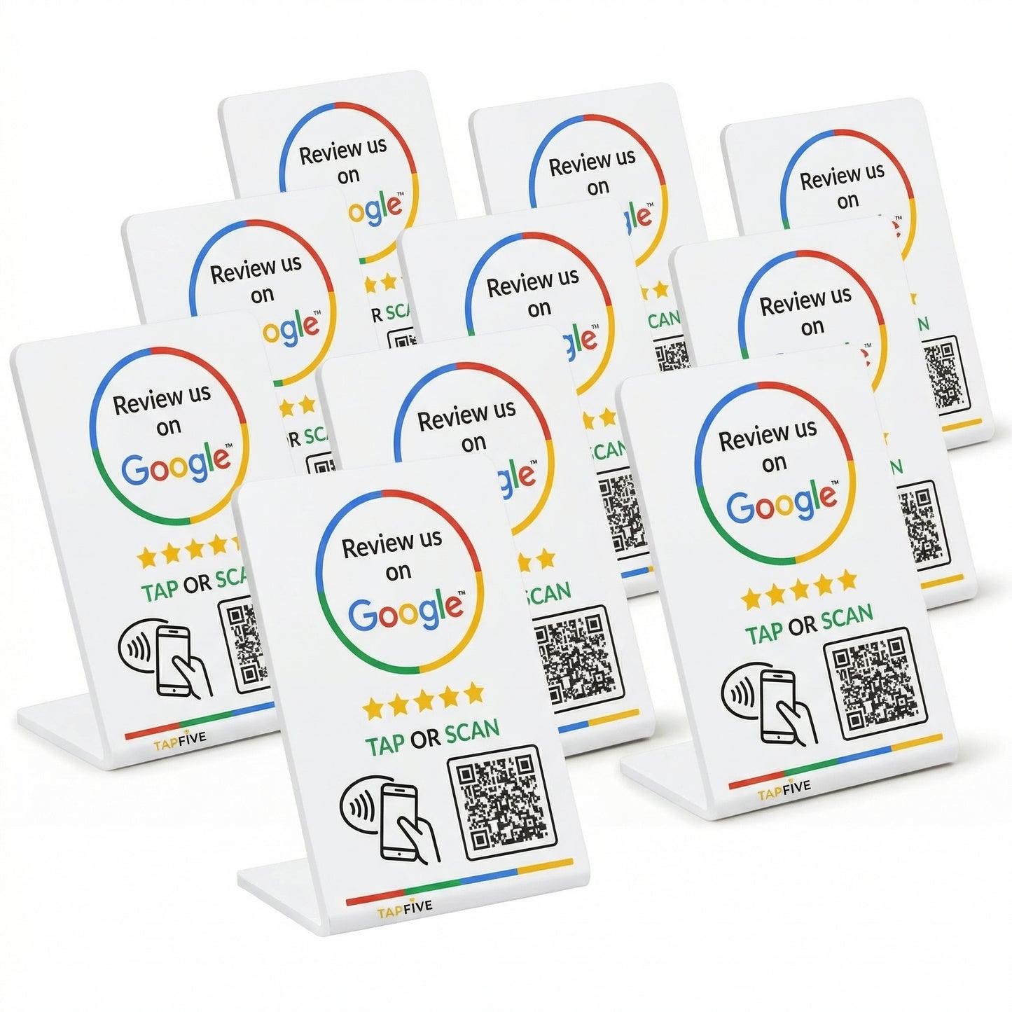 TapFive Google Review Tap Stand (White)