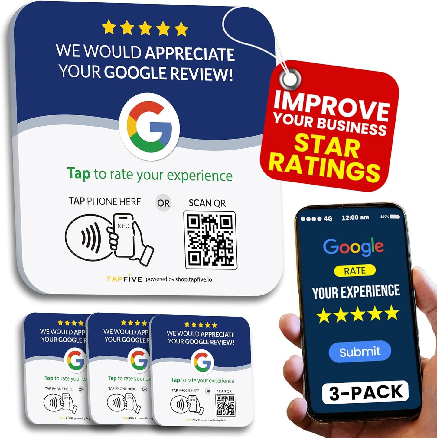 TapFive Google Review Plate