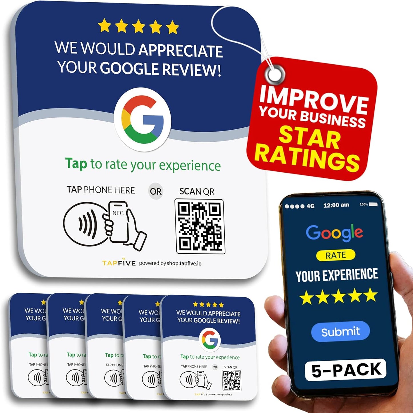 TapFive Google Review Plate