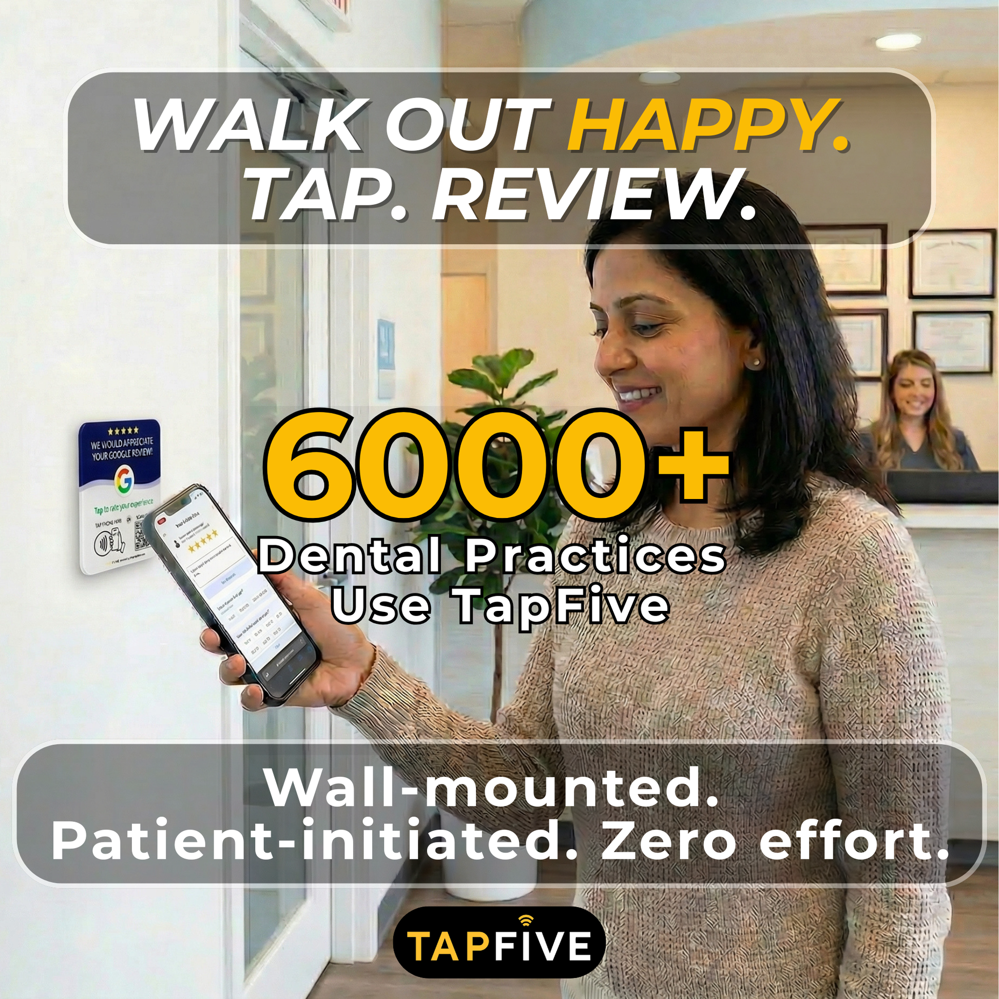 TapFive Plate dentist office