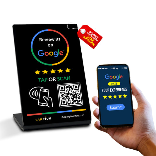 TapFive Google Review Tap Stand