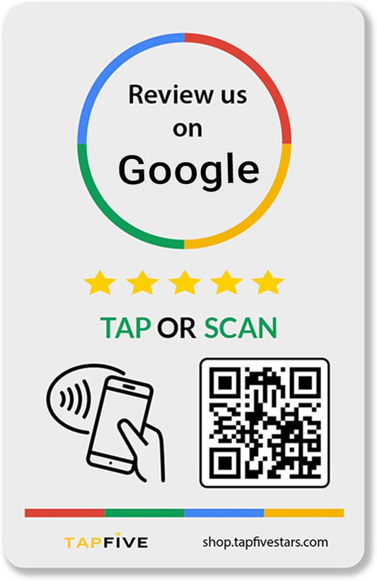 TapFive Google Review Sticker
