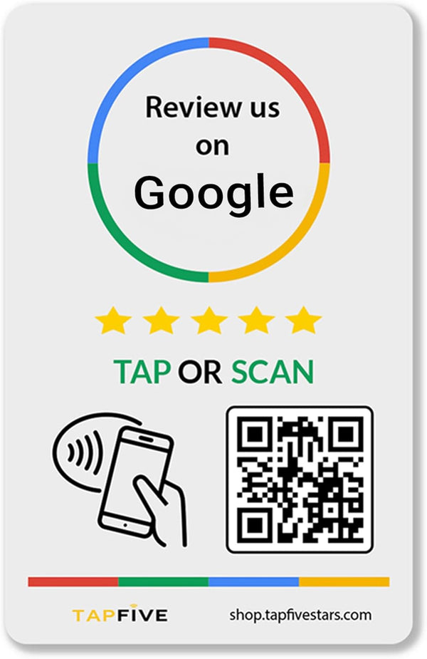 TapFive Google Review Sticker