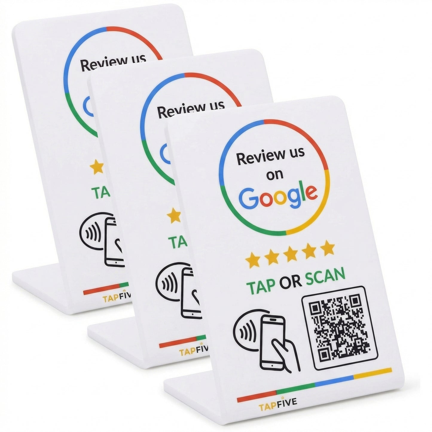 TapFive Google Review Tap Stand (White)