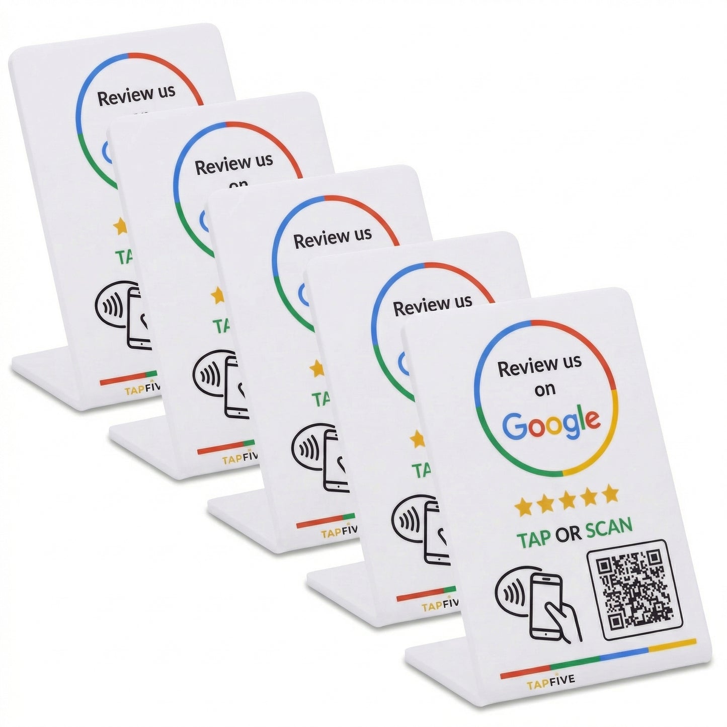 TapFive Google Review Tap Stand (White)