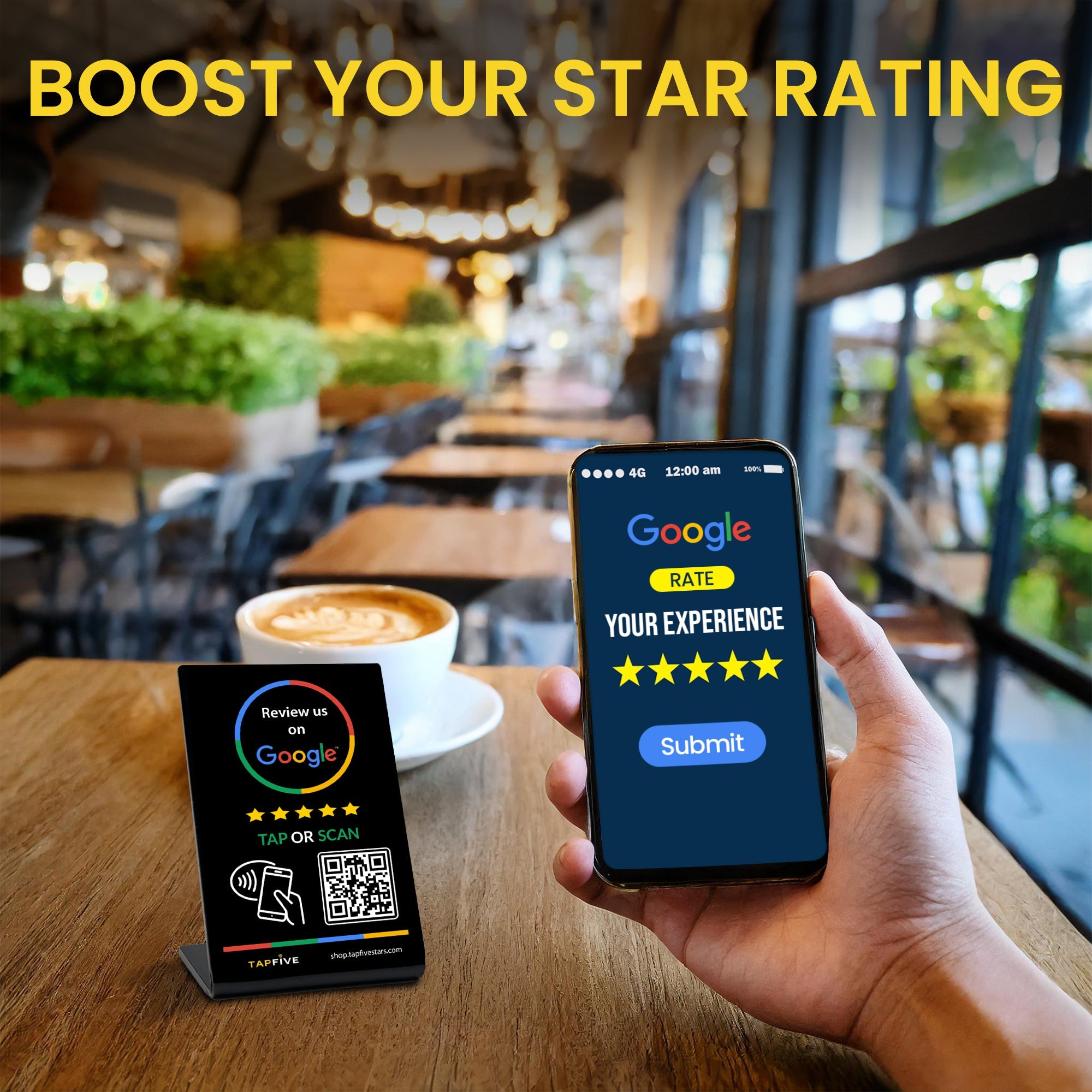 TapFive in use at a cafe